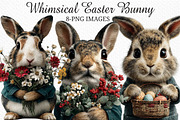 Whimsical Easter Bunny Clipart, an Illustration by Craft Nest (Thumbnail 1 of 5)