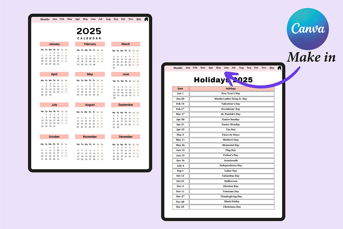 Digital 2025 Fitness Planner, a Stationery Template by Shumaya (Photo 2 of 7)