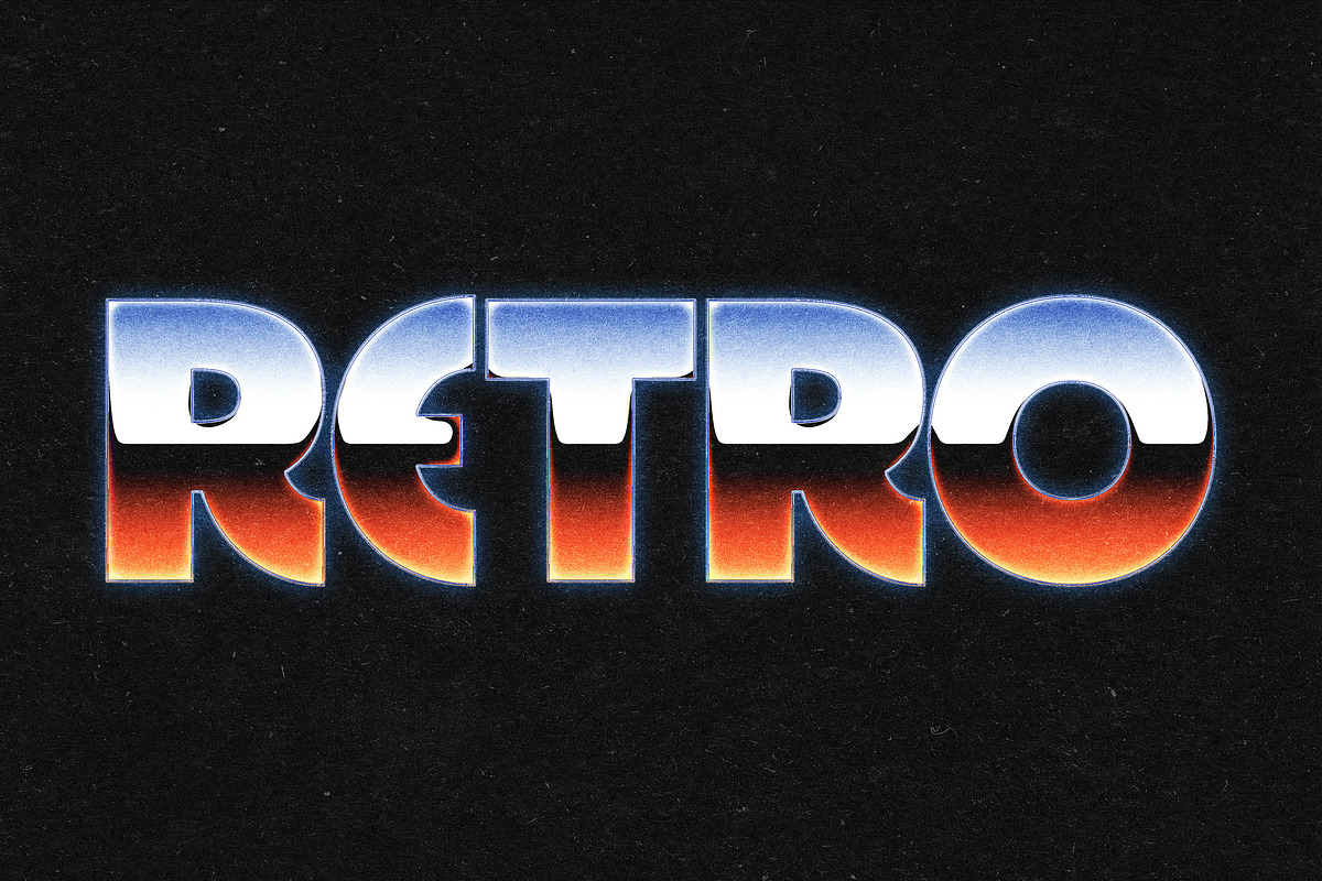 Retro Wave Chrome Text Effect, a Layer Style Add-On by Design Squad (Photo 3 of 4)