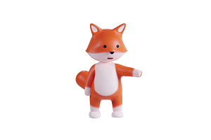 3D Pack Cute Animal Fox Illustration