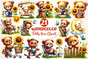 Cute Teddy Bear Clipart, an Illustration by Dream Creation
