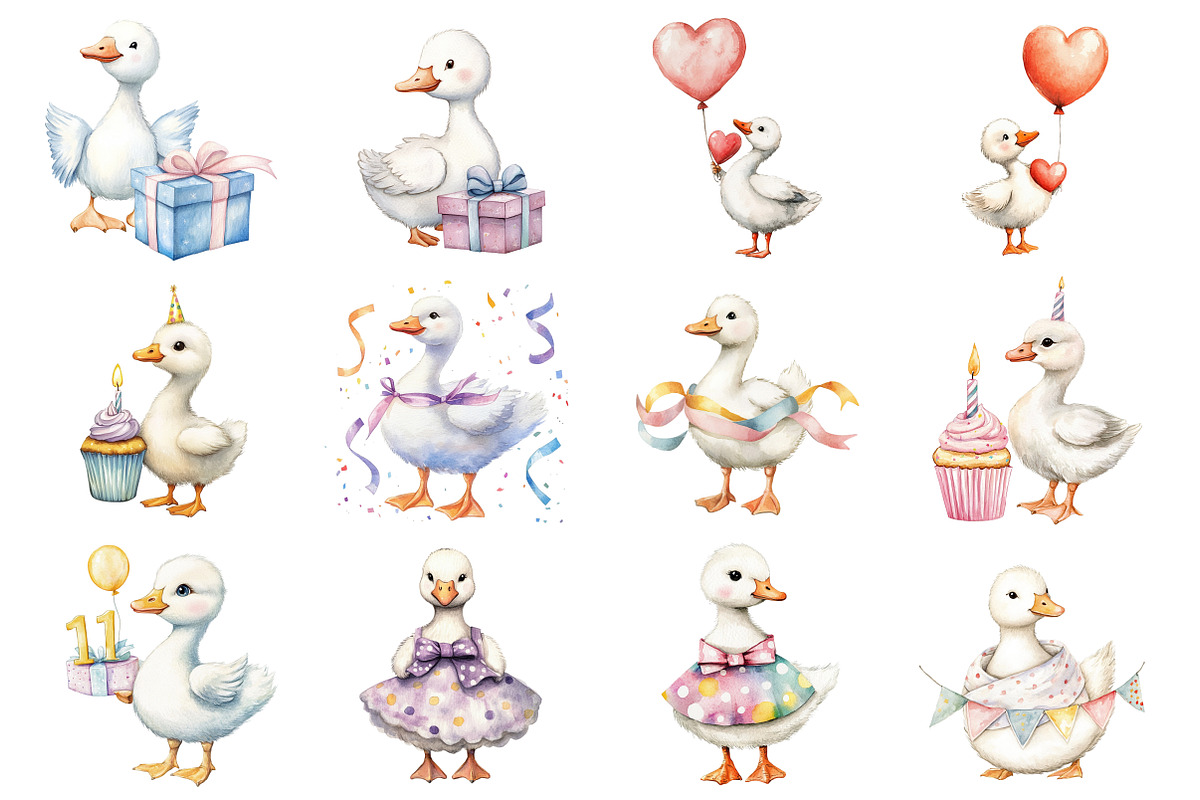 Baby White Goose Birthday, an Illustration by Design Market (Photo 3 of 3)