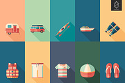 Camping and touring flat icon set, an Icon by Yury Velikanov (Thumbnail 2 of 3)