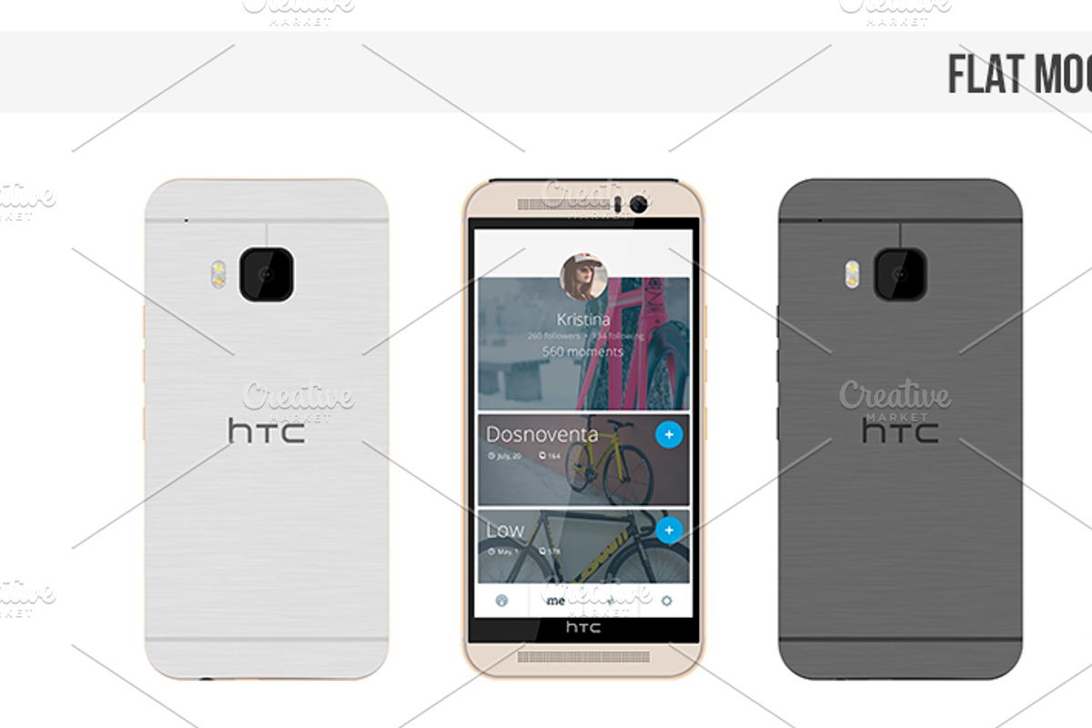 HTC One M9 Vector MockUp, a Product Mockup by Alex_Yanko (Photo 4 of 5)