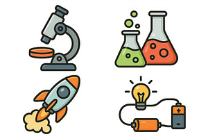 Colorful illustrations of science, an Illustration by ZinetroN
