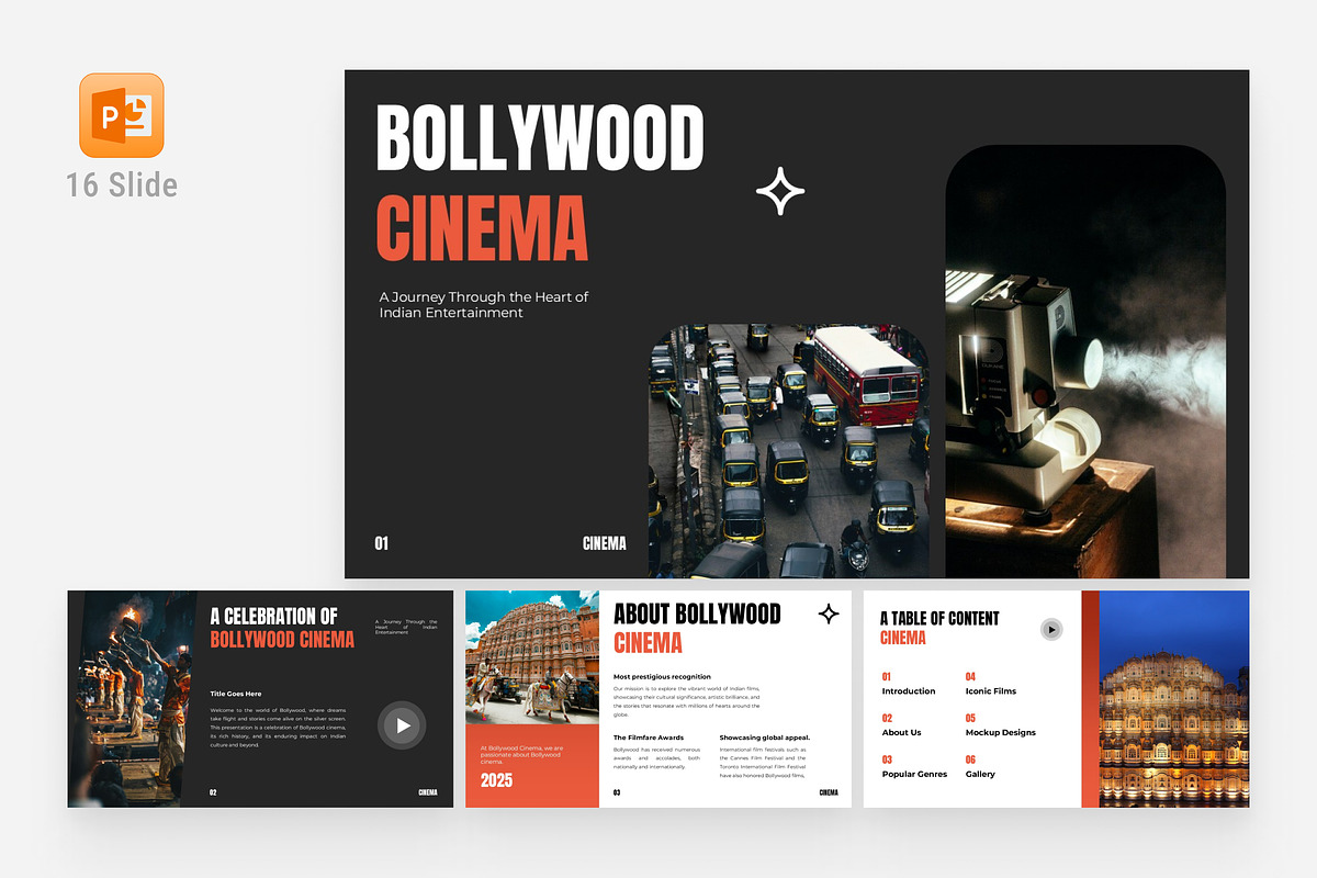 Black Red Modern Cinema Presentation, a Presentation Template by Eklip Studio (Photo 1 of 6)