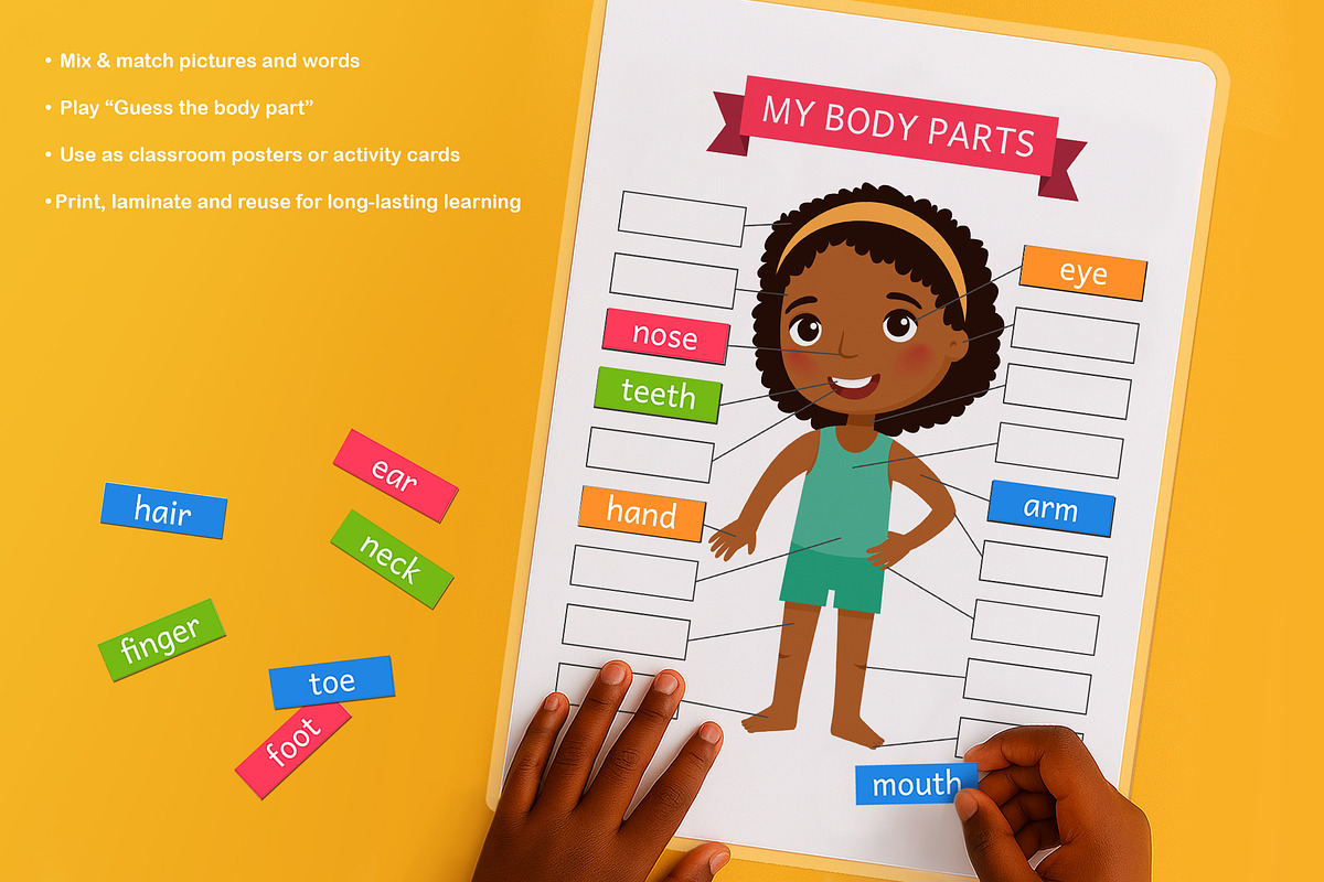 My Body Parts – Flashcards, an Object Graphic by Valin Malin (Photo 4 of 7)