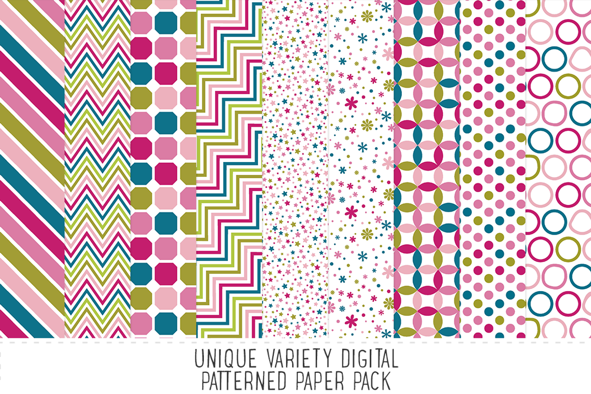 Fuchsia Pattern Paper Pack, a Pattern Graphic by Angie Sandy (Photo 1 of 2)