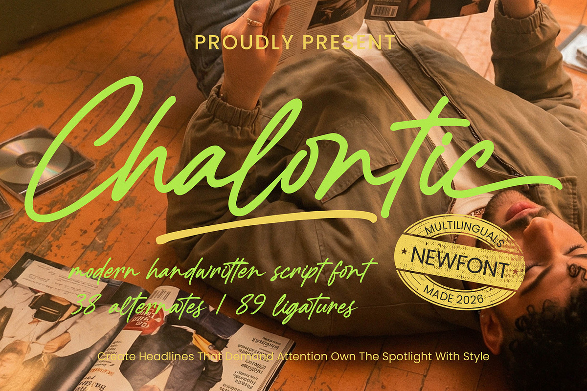Chalontic Modern Handwritten Script, a Script Font by Letterena Studios Script (Photo 1 of 20)