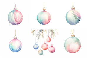 Watercolor Pastel Christmas Ornament