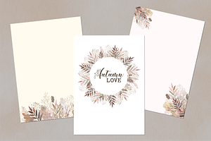 Pretty Autumn Watercolor Clipart Set