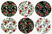 Fruits and leaves dogrose set & card, a Decorative Illustration by Art AleshkaK (Thumbnail 3 of 3)