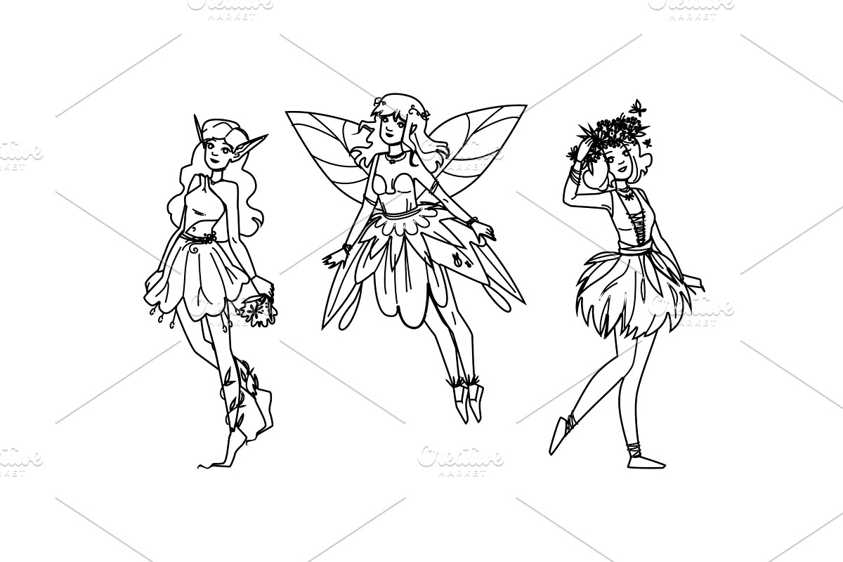 nature forest fairy vector, a Person Illustration by pikepicture