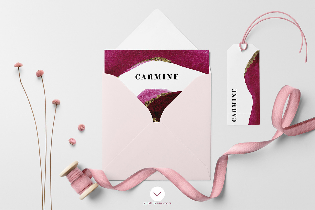 CARMINE Watercolor Brush Strokes, an Object Graphic by Vintage To Vectors (Photo 3 of 3)