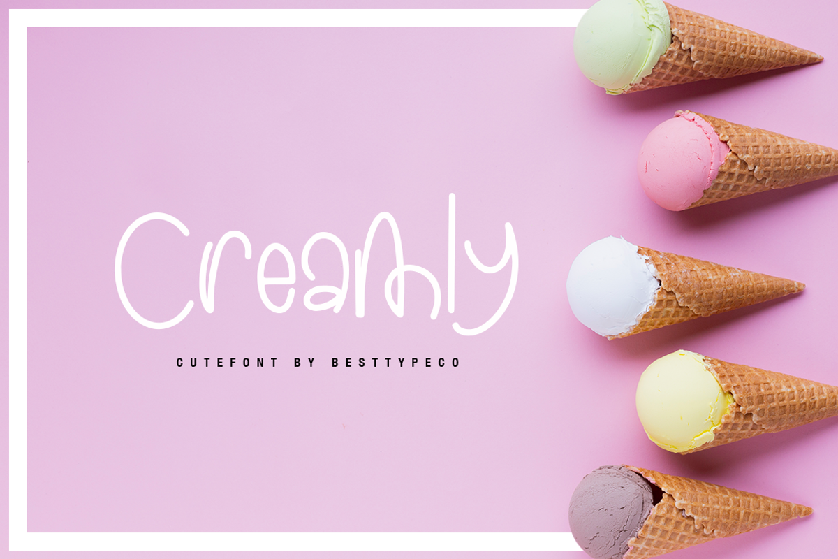 Creamly, a Handwritten Font by Besttypeco