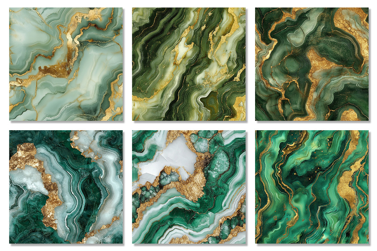 Green Gold Agate Watercolor Textures, a Texture Graphic by Dream Creation (Photo 4 of 7)