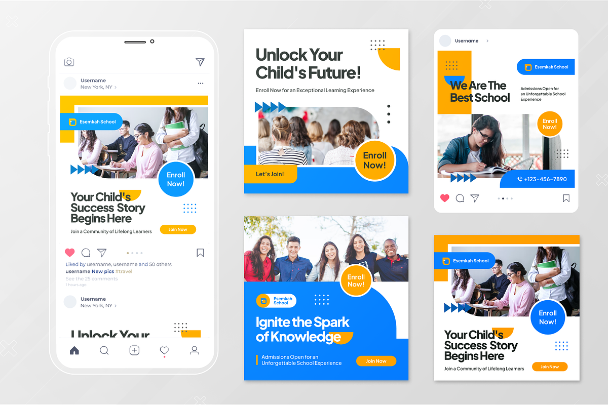 School Admission Instagram Post, a Social Media Template by Annora Studio (Photo 2 of 3)