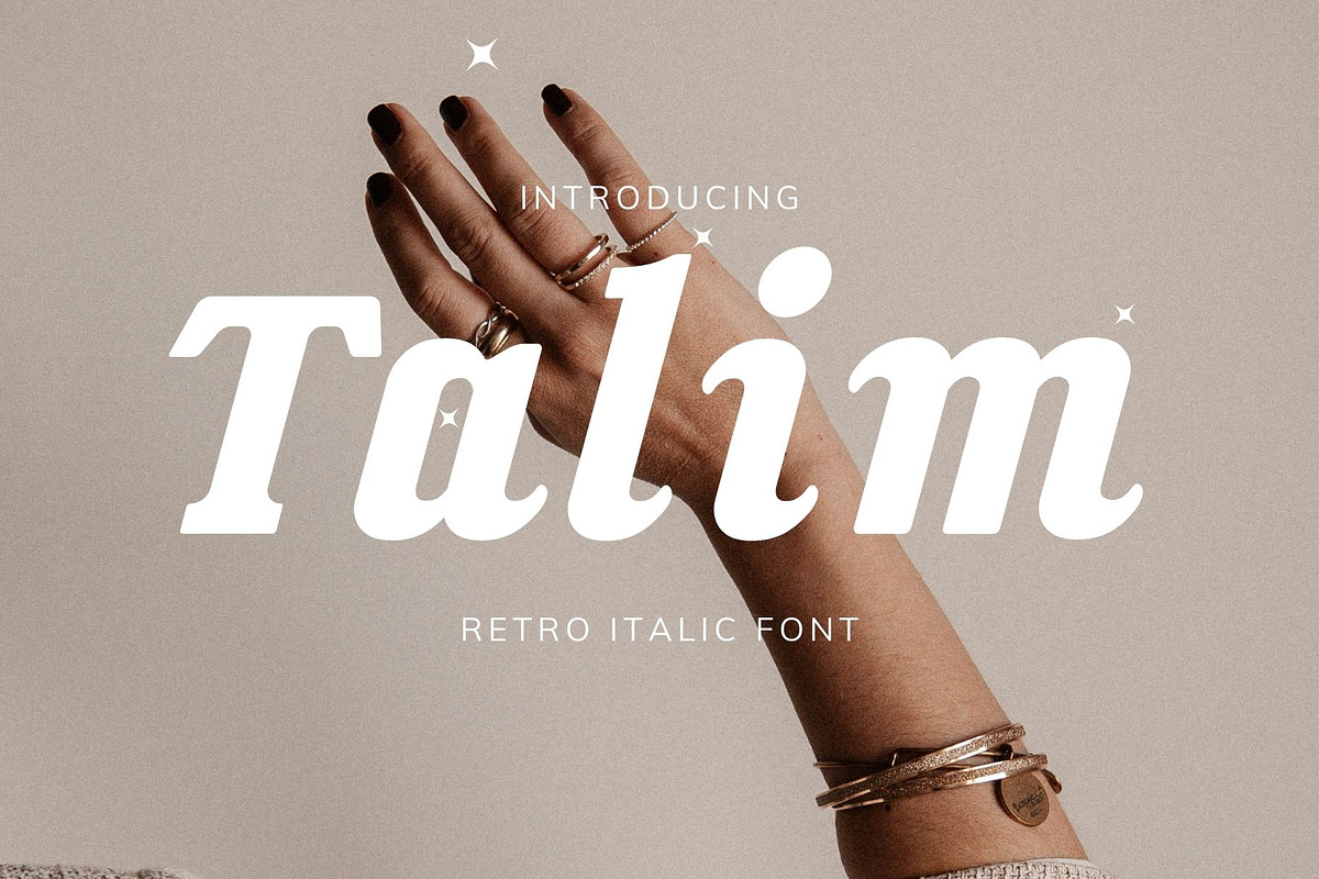 Talim | Retro Vintage Italic, a Slab Serif Font by Aditastudios (Photo 1 of 7)
