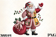 Faux Embroidery Waving Santa Claus C, an Illustration by CrexoraLab (Thumbnail 1 of 4)
