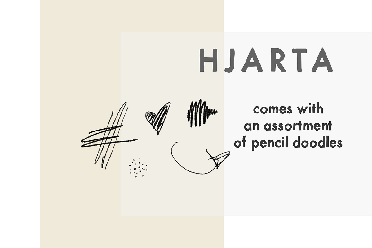 Hjarta - A Pencil Drawn Font Trio preview 3