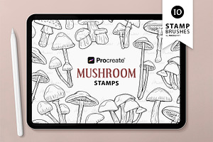 Mushroom Procreate Brush Stamps