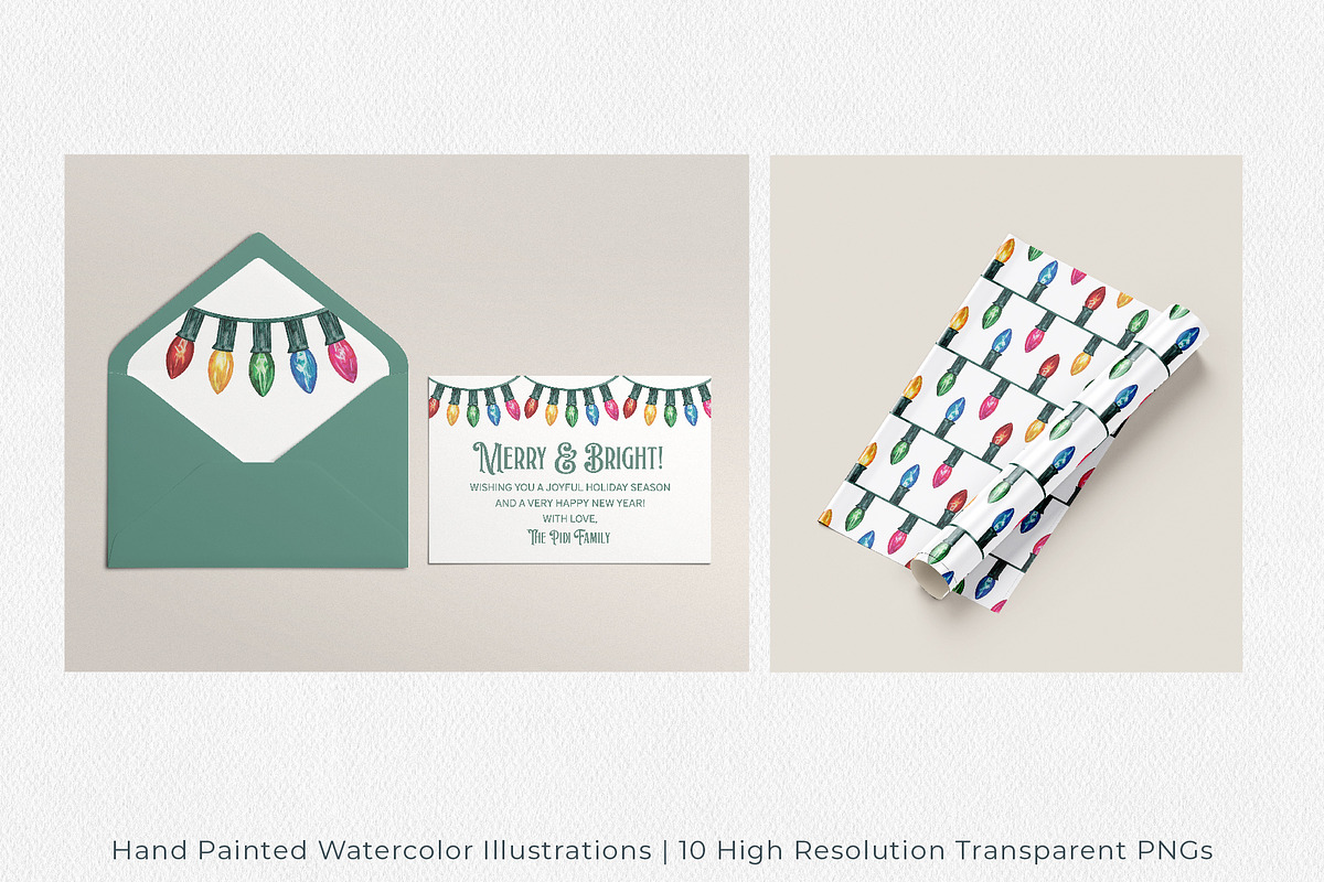 Holiday Lights Watercolors, an Illustration by Jeanette Pidi Design (Photo 6 of 6)