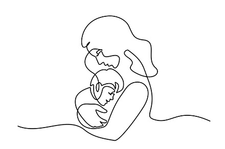 Happy Mother day card. Mother, a Person Illustration by Valenty