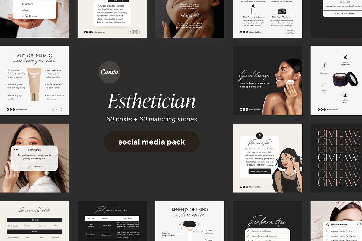 Canva Skincare templates, a Social Media Template by LiliesandBerries (Photo 2 of 19)
