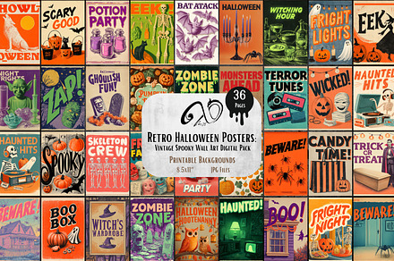 Retro Halloween Posters