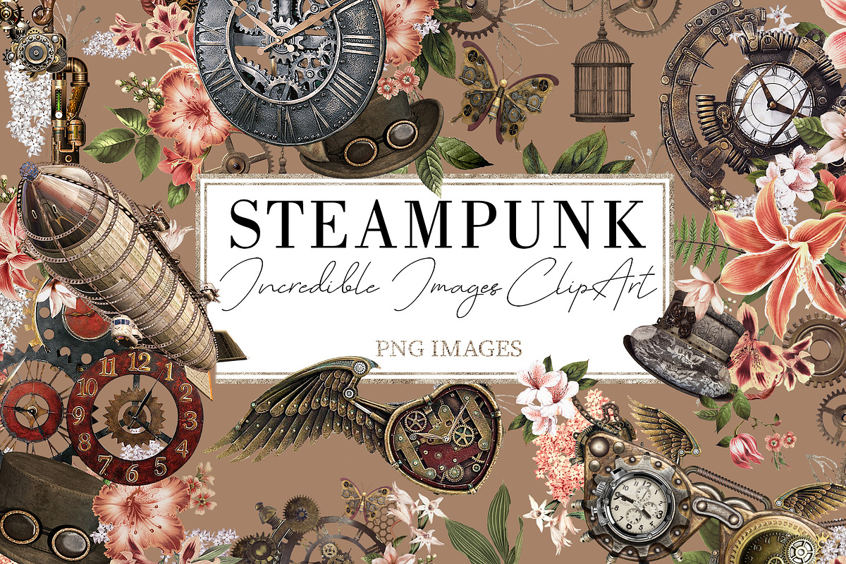 Steampunk | 70 Elements ClipArt, an Illustration by Luiz da Rolt Grathwohl (Photo 1 of 7)