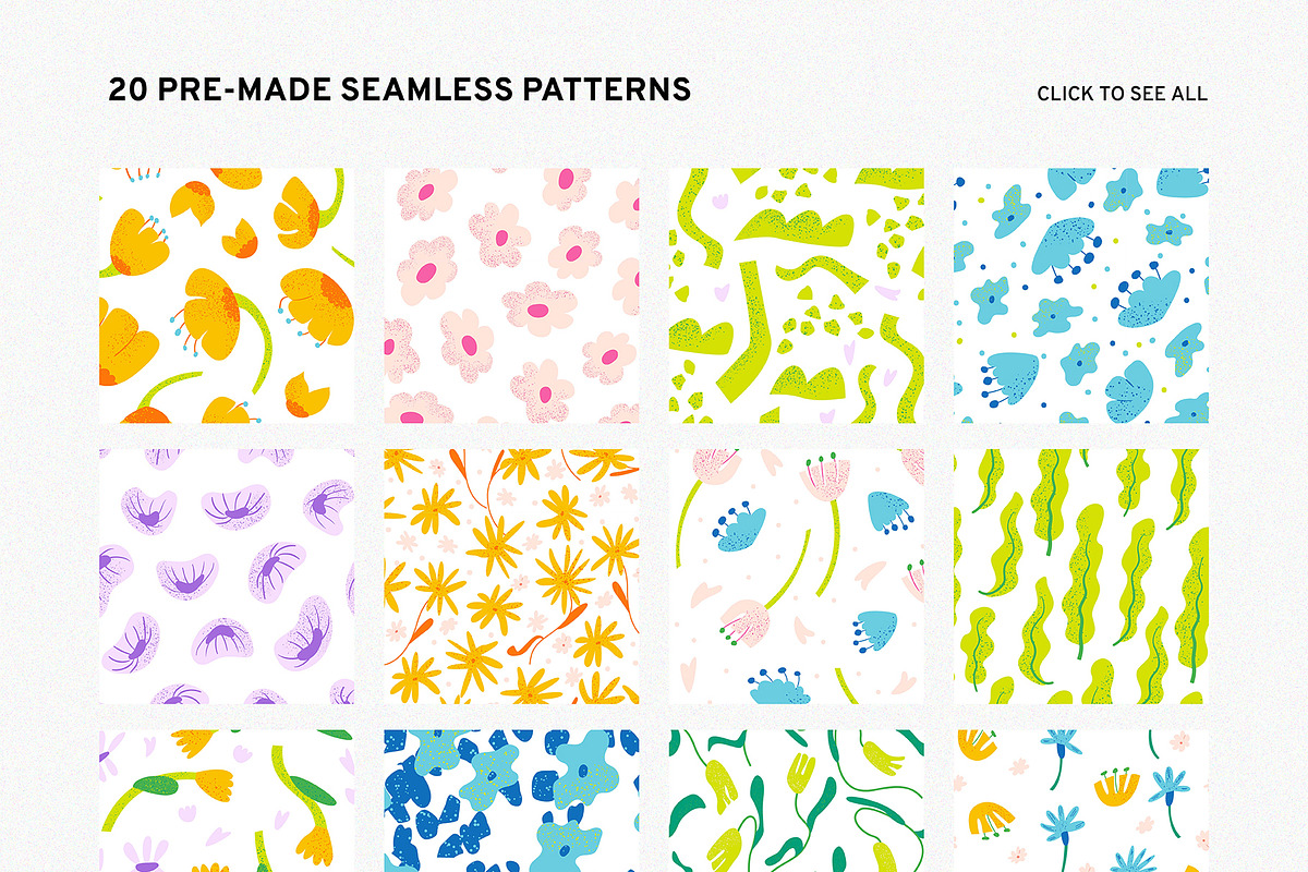 Spring Flowers | Cliparts, Patterns, a Texture Illustration by Felizabeth Design (Photo 8 of 10)