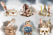 Watercolor Wizard Clipart Set, an Animal Illustration by ArtCreationsDesign (Thumbnail 4 of 12)