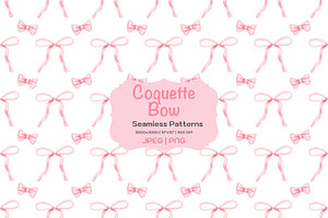 Pink Coquette Ribbon Bow Seamless