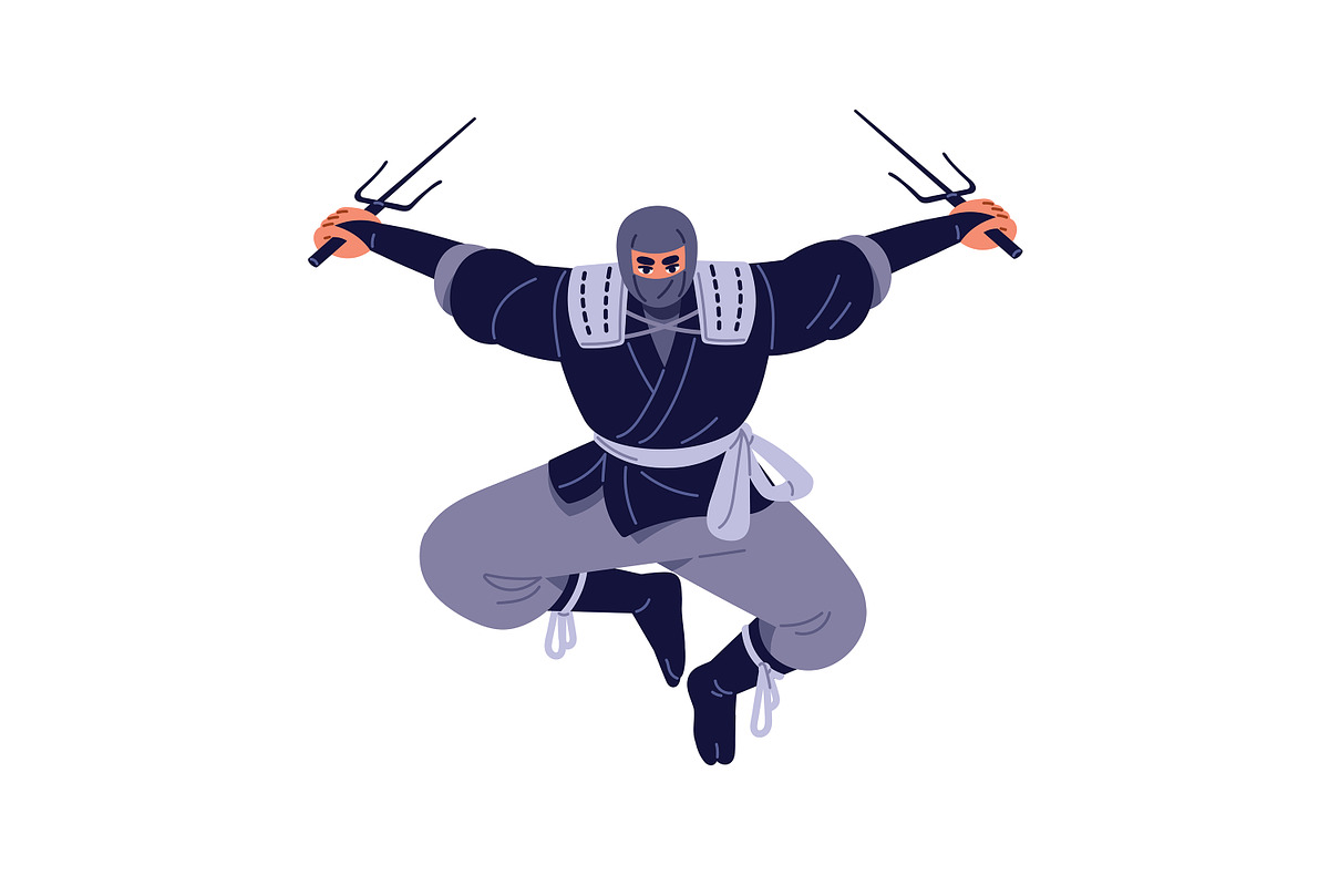 Ninja, shinobi, Asian warriors set, a Person Illustration by PaperTrident (Photo 3 of 16)