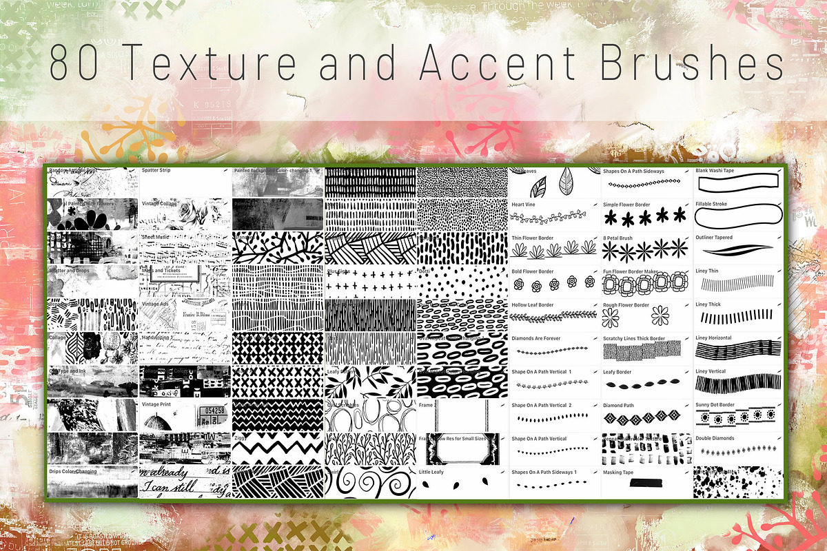 Mixed Media Procreate Bundle, a Brushes & More by DeloresArt (Photo 2 of 45)