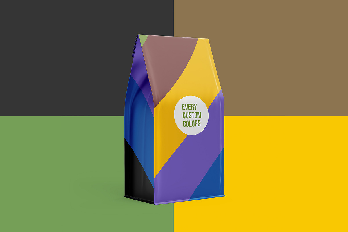 Coffee Pouch Mockup 3/4 view, a Packaging Mockup by easymock (Photo 4 of 6)