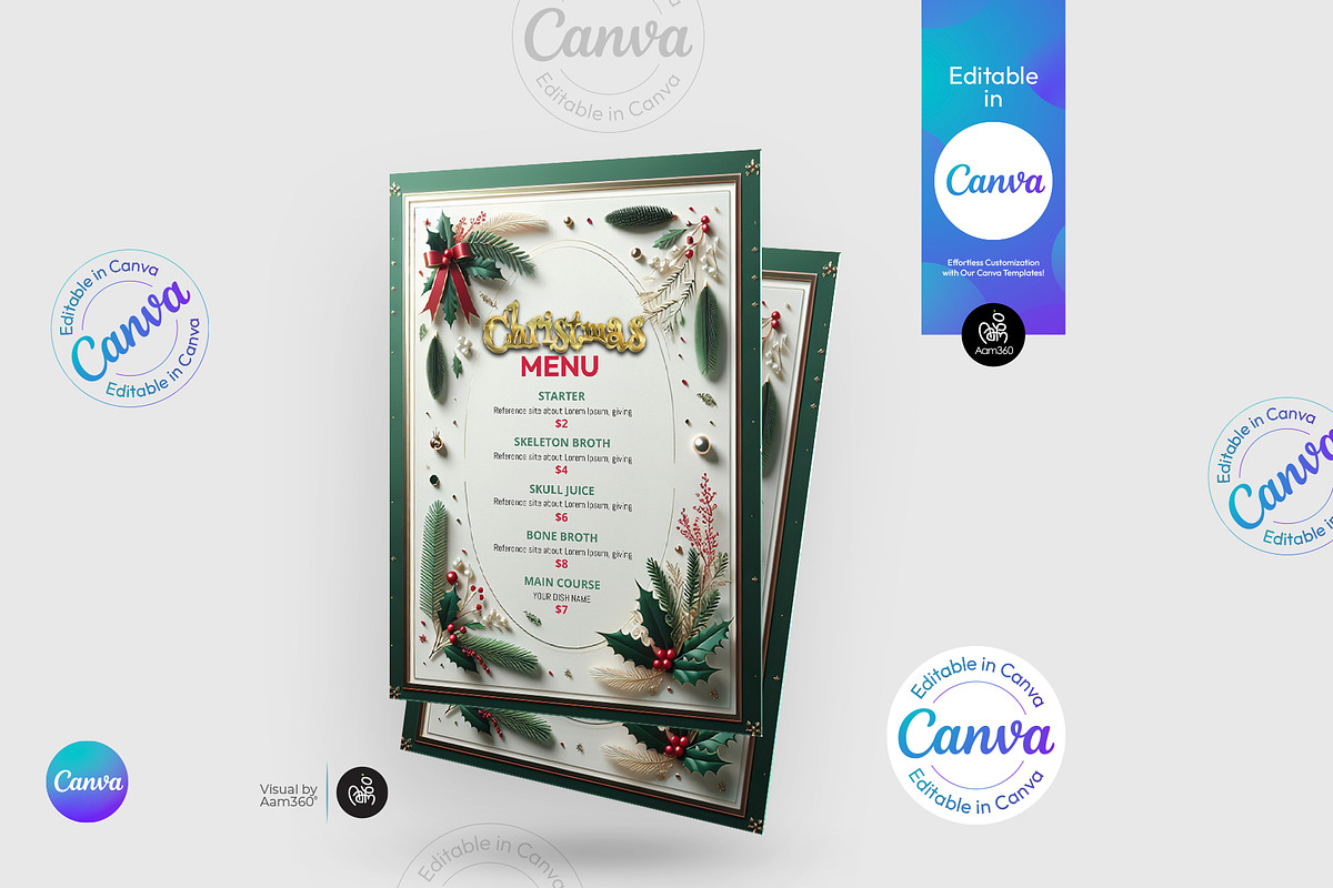 Christmas Menu Flyer Template, a Flyer Template by Aam360 (Photo 3 of 3)