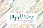 Airy watercolor papers Marble&Gold, a Texture Graphic by Scarlet Island (Thumbnail 1 of 3)