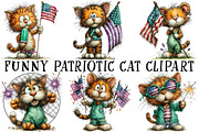 Whimsical Funny Patriotic Cat Clipar, an Illustration by OK Design (Thumbnail 2 of 6)