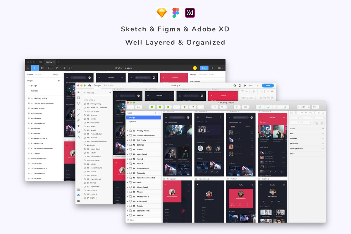 Musicly - Music and Podcast App UI K, an UI Kit Template by Betush (Photo 5 of 6)