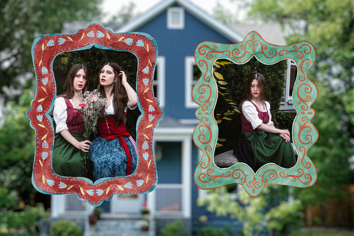 Folk Cottagecore Frames Collection, a Decorative Illustration by Les Frolova (Photo 7 of 12)