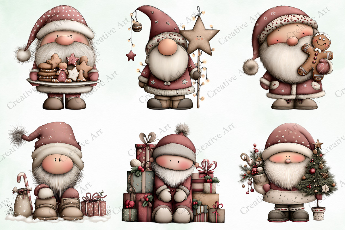 Watercolor Christmas Santa Clipart, an Illustration by Creative Art (Photo 6 of 9)