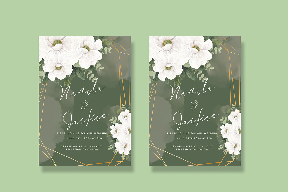 Green Watercolor Wedding Invitation, an Invitation Template by Weddinginvitation by Fati (Photo 1 of 2)