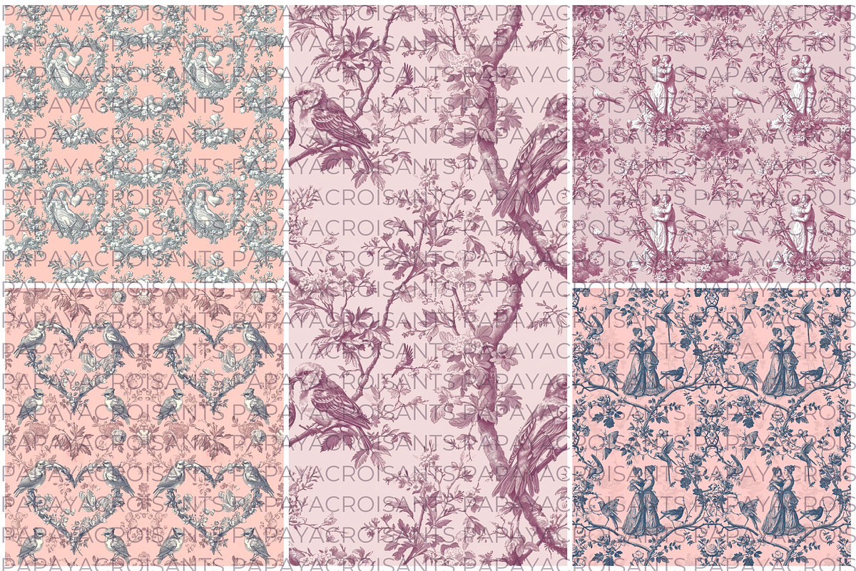 Valentine Toile Seamless pattern, a Pattern Graphic by STUDIO CHOTI (Photo 3 of 8)