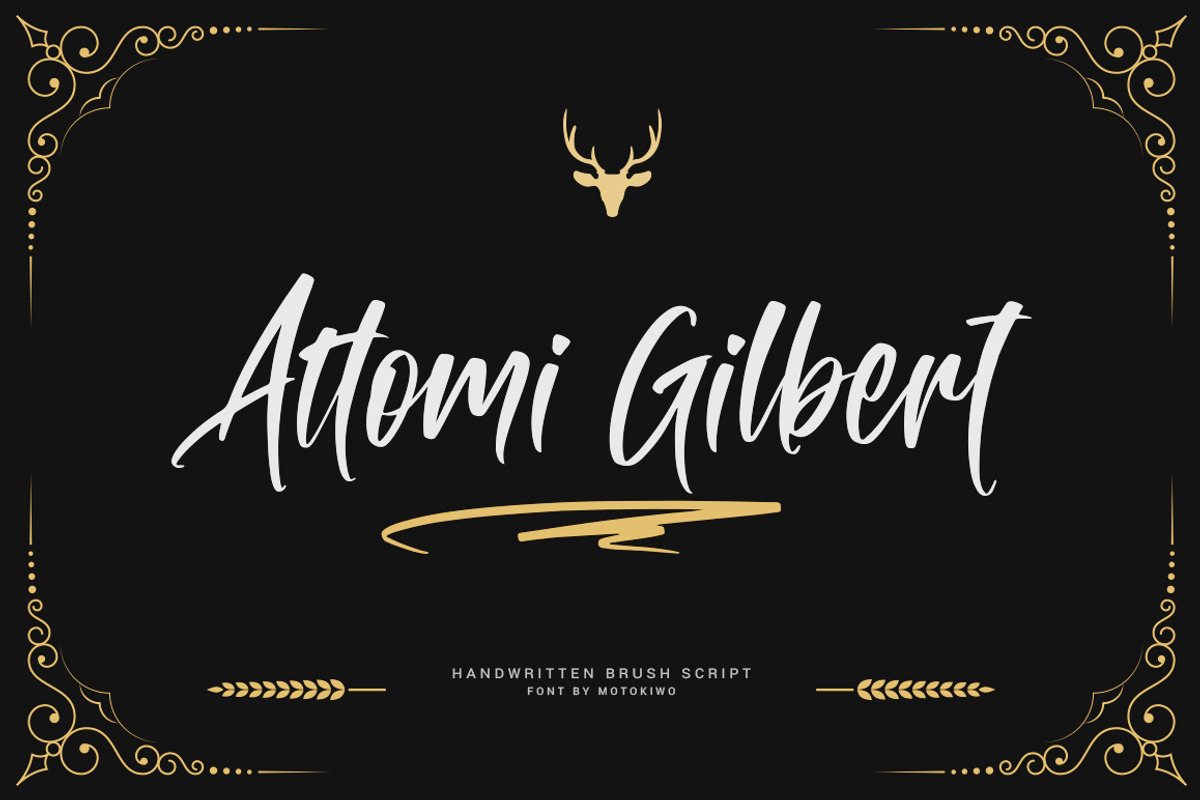 Attomi Gilbert, a Script Font by Motokiwo (Photo 1 of 9)