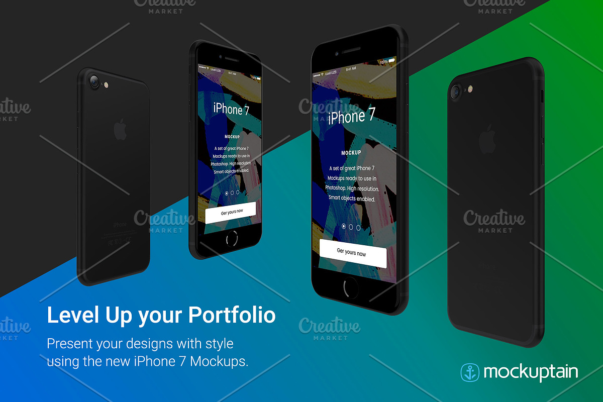 Iphone 7 Mockup Angled Black, an iPhone Mockup by mockuptain (Photo 5 of 7)