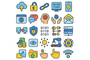 Digital Technology Icons, an Object Graphic by nikagraphic