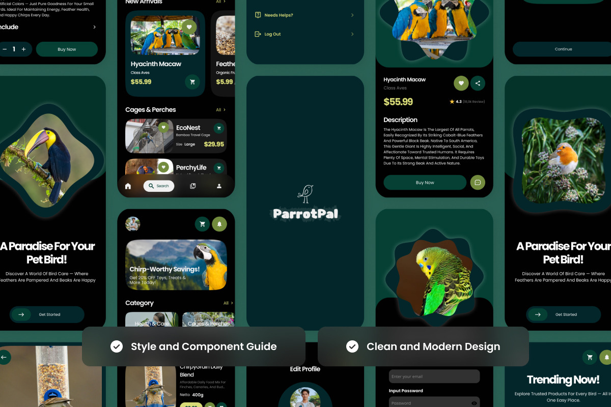 ParrotPal – Pet Shop Mobile App, an App Template by twinstd (Photo 3 of 5)