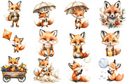 Cute Summer Baby Fox Clipart, a Seasonal Illustration by Designworld (Thumbnail 4 of 5)