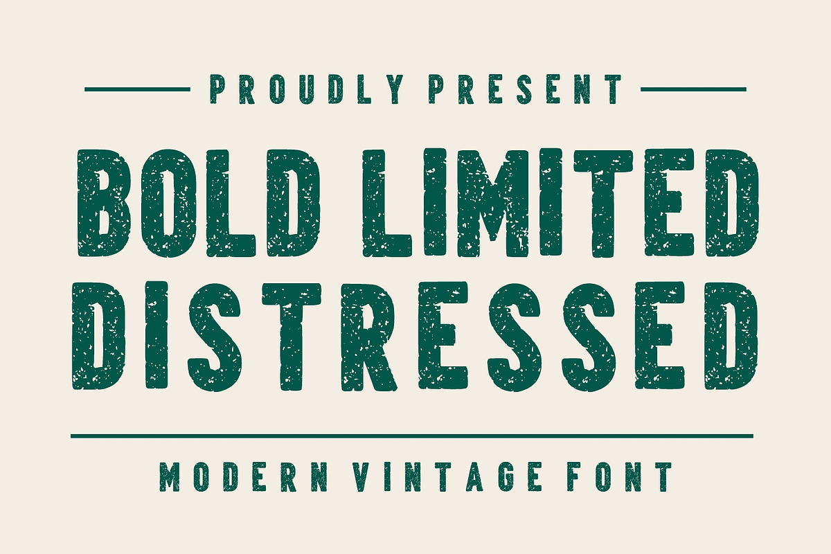 Bold Limited Distressed, a Sans Serif Font by Fourteen Letter (Photo 1 of 6)